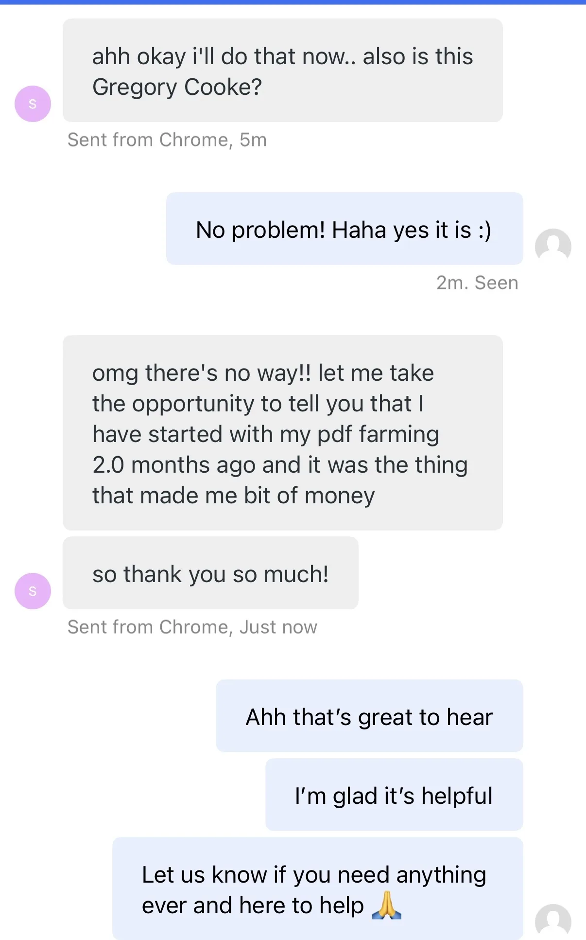Member message: the thing that made me my first bit of money - thank you so much